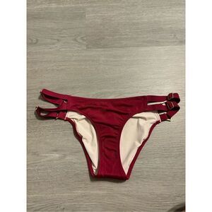 Free People Hot As Hell Burgundy Cheekini Swim Bottoms Sz XS NWT